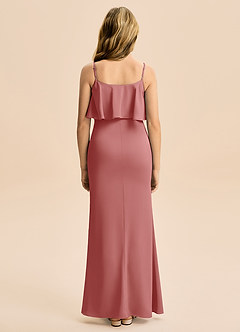 Azazie Galene Junior Robe Sirène en Satin extensible Antique Rose image2