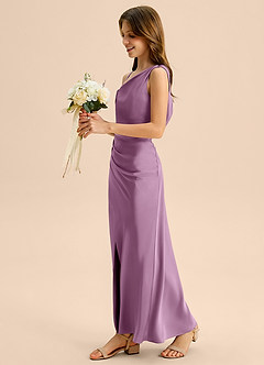 Azazie Madelyn Junior Klä av Tubklänning i Stretch Satin Av axeln image3