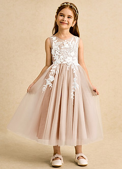 Azazie Sundae Flower Girl Dresses English Rose Ball-Gown Lace Dress image6