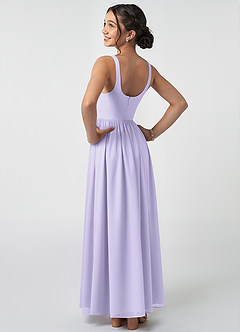 Azazie Keyla Junior Lilac A-Line Pleated Chiffon Dress image4
