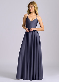 Azazie Truce Bridesmaid Dresses Stormy A-Line Stretch Satin Dress image4