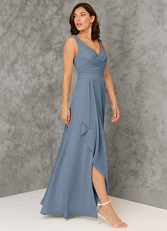 Azazie Kori Final Sale Twilight A-Line Pleated Chiffon Dress image3