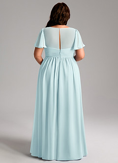Azazie Verna Maternity Bridesmaid Dresses A-Line V-Neck Ruched Chiffon Floor-Length Dress image12
