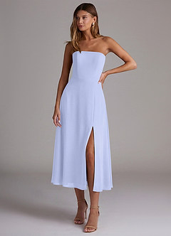Azazie Wren Bridesmaid Dresses Lavender A-Line Strapless Chiffon Dress image1