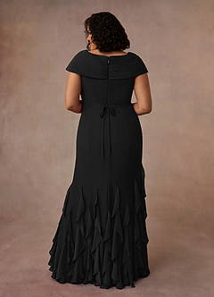 Azazie Bailora Mother of the Bride Dresses Black Mermaid Ruched Chiffon Dress image8