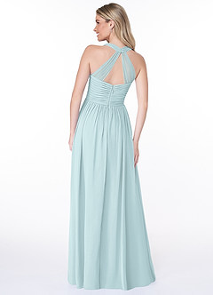 Azazie Jaclyn At-home Try On Dresses Desert Rose A-Line Pleated Chiffon Dress image2