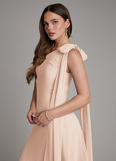 Azazie Monique Bridesmaid Dresses English Rose A-Line One Shoulder Chiffon Dress image5
