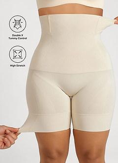 front Nahtlose Shapewear-Shorts mit Bauchkontrolle und Oberschenkelformung