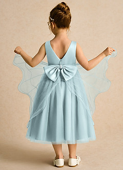 Azazie Pear Flower Girl Dresses Mist Ball-Gown Bow Tulle Dress image3