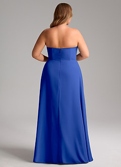 Azazie Wren Bridesmaid Dresses Royal Blue A-Line Side Slit Chiffon Convertible Dress image15