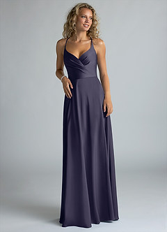 Azazie Davis Bridesmaid Dresses Stormy A-Line Pleated Stretch Satin Dress image4