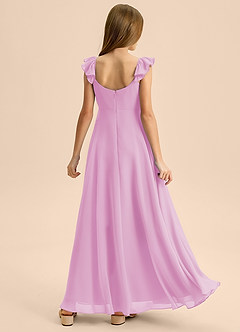 Azazie Carmin Junior Abito A-Line in Chiffon Increspato Rosa Confetto image2