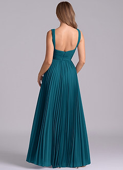 Azazie Mina Bridesmaid Dresses Ink Blue A-Line Pleated Chiffon Dress image7