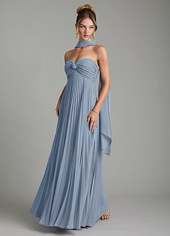 Azazie Tempest Bridesmaid Dresses Dusty Blue Empire Corset Chiffon Convertible Dress image6