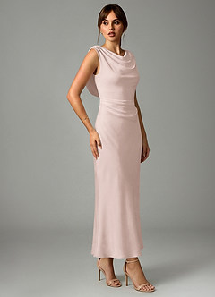 Azazie Kieryn Abiti da Damigella Abito Sirena in Raso Elasticizzato Plissettato Rosa Rossore image4