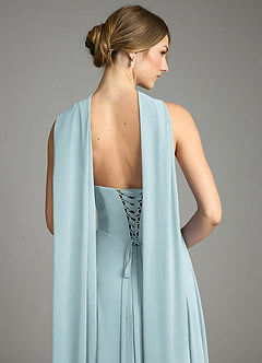 Azazie Ayla Abiti da Damigella Abito A-Line in Chiffon Scollo a Cuore Nebbia image10