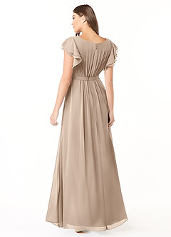 Azazie Daphne Modest Bridesmaid Dresses A-Line Ruffled Chiffon Floor-Length Dress image2