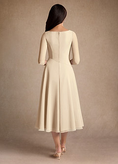 Azazie Durant Mother of the Bride Dresses Champagne A-Line Pleated Chiffon Dress image3