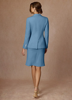 front Kennedy Steel Blue Structured Stretch Jacket and Dress Suit Set
