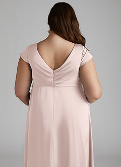 Azazie Allessia Maternity Bridesmaid Dresses A-Line Pleated Stretch Satin Floor-Length Dress image12