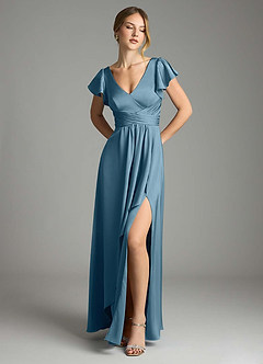 Azazie Omari Bridesmaid Dresses Bermuda A-Line Stretch Satin Dress image1