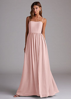 Azazie Calianna Bridesmaid Dresses Powder Pink A-Line Off the Shoulder Chiffon Convertible Dress image4