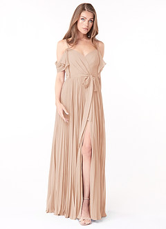 Azazie Lyney Final Sale English Rose A-Line Off the Shoulder Chiffon Dress image1