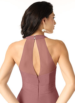 Azazie Danica Bridesmaid Dresses Desert Rose A-Line Pleated Chiffon Dress image5