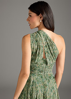 Azazie Charlize Bridesmaid Dresses Meadow Bloom A-Line One Shoulder Chiffon Dress image6