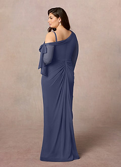 Azazie Marna Mother of the Bride Dresses Stormy Sheath One Shoulder Mesh Dress image9