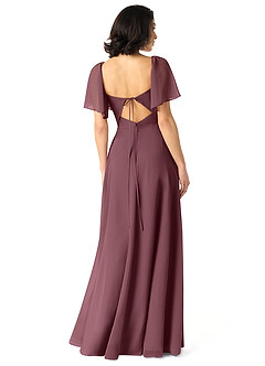 Azazie Chloe Brautjungfernkleider A-Linie Herzausschnitt Chiffon Kleid Sangria image2