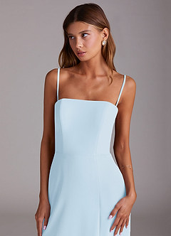 Azazie Wren 신부 들러리 드레스 A라인 스트랩리스 쉬폰 발목 길이 드레스 image2