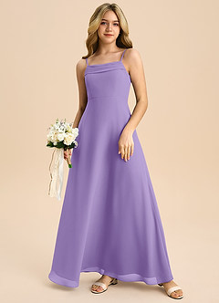 Azazie Anselie Junior Tahiti A-Line Off the Shoulder Chiffon Dress image7