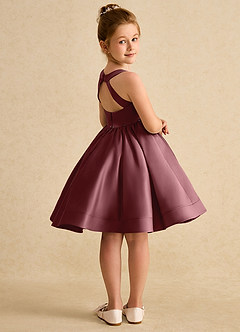 Azazie Julietta Robe Demoiselle D'honneur Fillette Robe Princesse en Tulle Convertible Rose Du Désert image8
