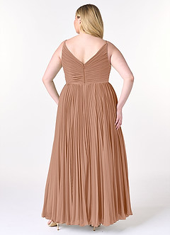 Azazie Raychelle Bridesmaid Dresses Champagne Rose A-Line V-Neck Chiffon Dress image8