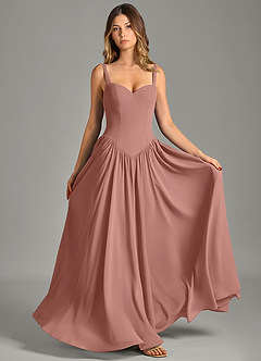 Azazie Evadina Suknie dla druhen Linia A Gorset Szyfon Do ziemi Sukienka image1