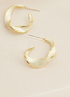 front Pendientes de aro giratorios de acrílico