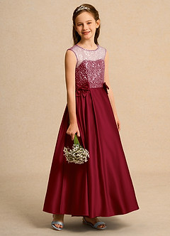 Azazie Candy Girl Flower Girl Klänningar Klä Balklänning i Matt satäng Rosett image7