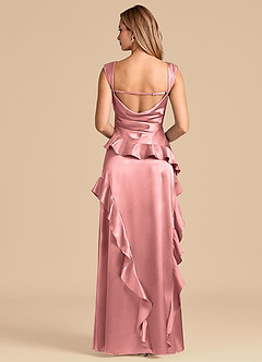 Azazie Sloane Robes de demoiselle d'honneur Robe Trapèze en Satiné métallisé Encolure en Forme de Cœur Rosette image6