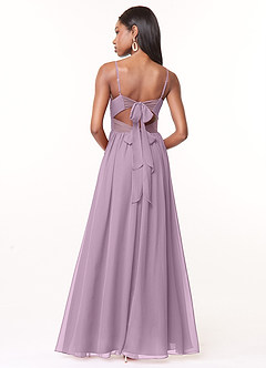 Azazie Zeya Bridesmaid Dresses Wisteria A-Line V-Neck Pleated Chiffon Dress image3
