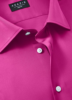 front Julian Fuchsia Stretch Satin Dress Shirt