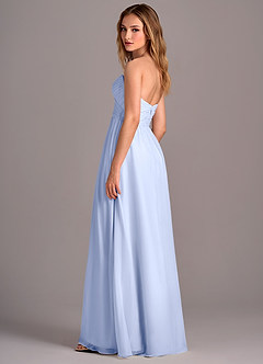 Azazie Joni At-home Try On Dresses Agave A-Line Strapless Chiffon Convertible Dress image3
