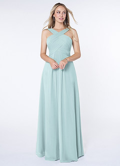 Azazie Kaleigh Bridesmaid Dresses Mist A-Line Pleated Chiffon Dress image1