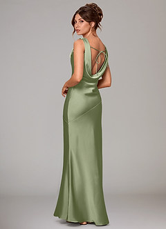 Azazie Rylina Bridesmaid Dresses Pistachio Mermaid Stretch Satin Dress image4