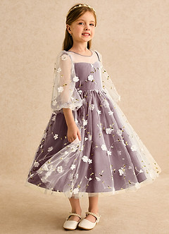 Azazie Elowen Flower Girl Dresses Sangria A-Line Sweetheart Neckline Lace Dress image4