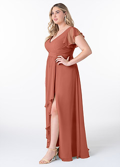 Azazie Omari Bridesmaid Dresses Clay A-Line Chiffon Dress image9
