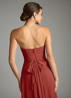 Azazie Tamira Suknie dla druhen Linia A Pofałdowany Szyfon Do ziemi Sukienka image5