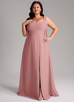Azazie Debra Abiti da Damigella Abito Convertibile A-Line in Chiffon Con Tasche Rosa Polverosa image10