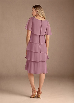 Azazie Rita Mother of the Bride Dresses Vintage Mauve A-Line Scoop Beaded Chiffon Dress image4