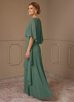 Azazie Bowie Mother of the Bride Dresses Eucalyptus A-Line Chiffon Dress image3